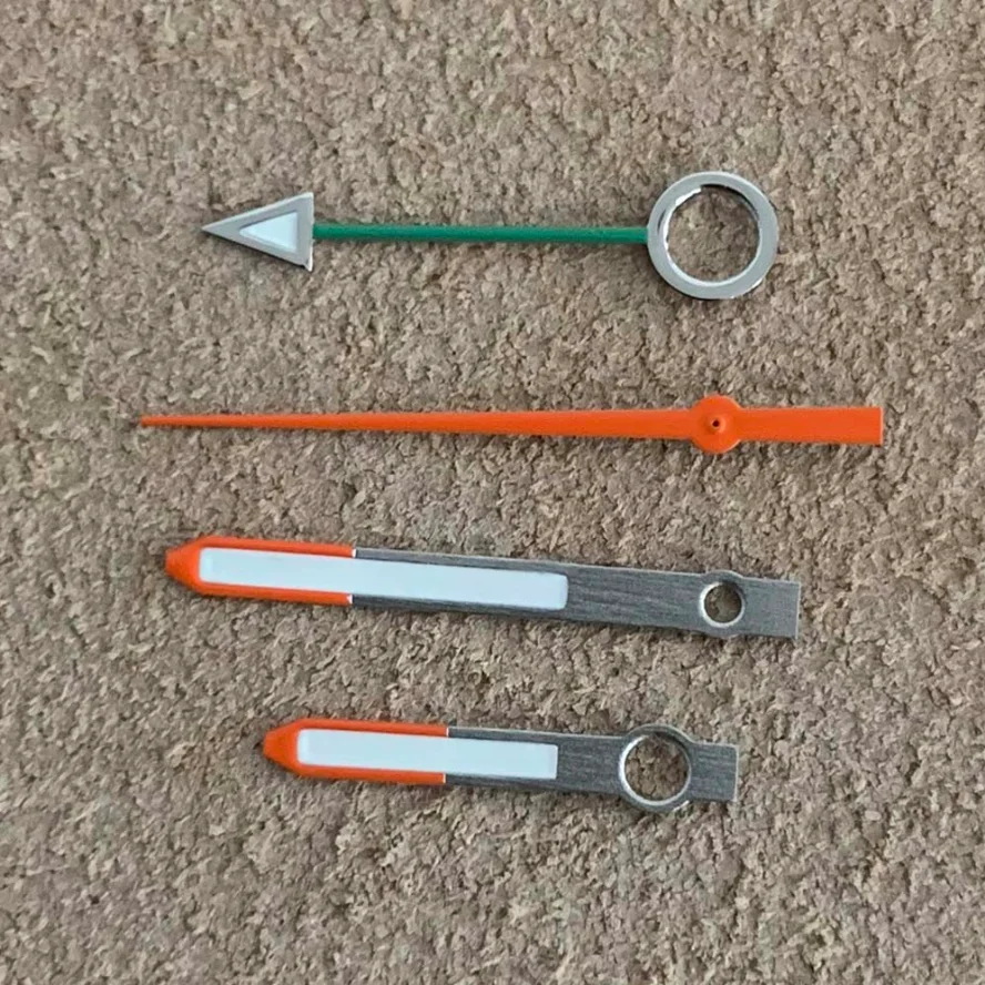 

New Modified GMT Watch Accessories Hands Orange White Green Luminous Hands for Japanese NH34/NH35 Movement