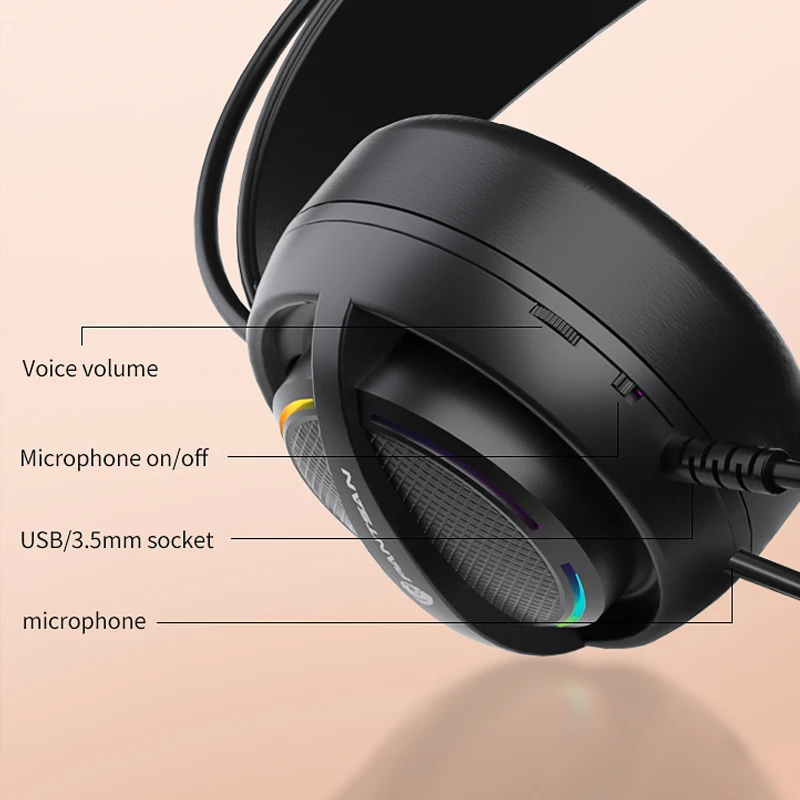 Gaming Headset with Microphone Switch for PS4 Wired Earphones 7.1 Surround Sound 3.5mm Computer Game Headphones PC Laptop Xbox