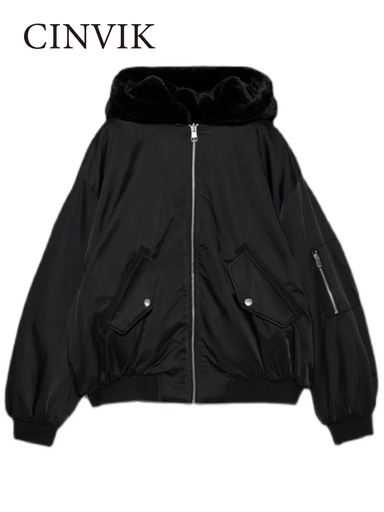 

2XL Winter Thicken Warm Parkas Coat Women Oversized Double Sided Hooded Coat Ladies Korean Fashion Loose Zip Up Jackets Clothes