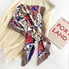 35.43" Geometric Pattern Square Scarf Imitation Silk Satin Shawl Thin Summer Sunscreen Bandana Outdoor Handbag Decoration Scarf 3