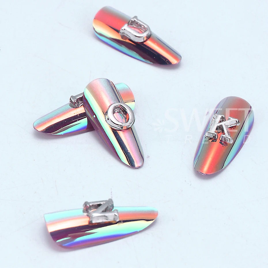 3D Mixed Letter Nail Art Charms About 100pcs Luxury Alloy Alphabet Nail Tips Designer Jewelry DIY Nail Decoration Accessories