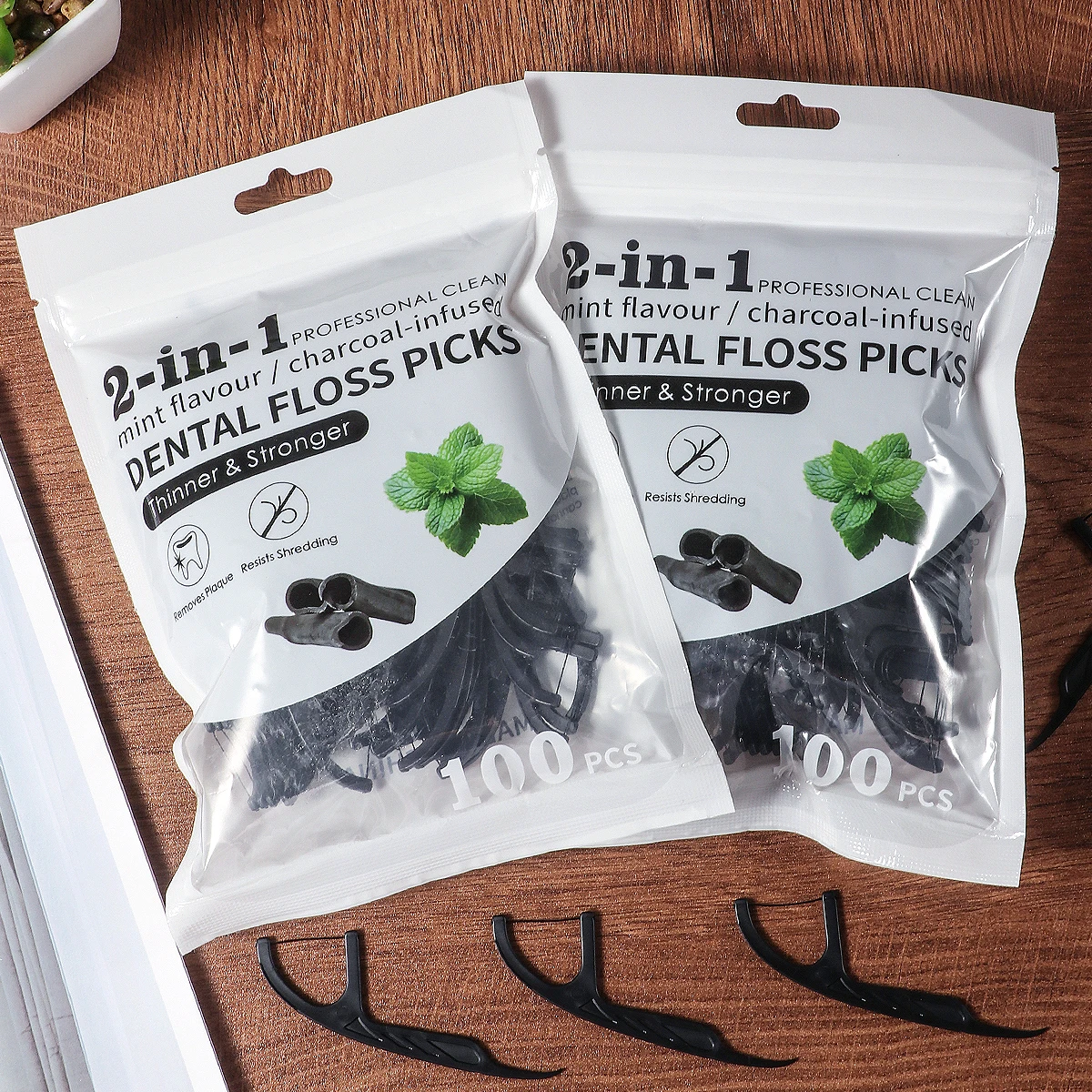 600/300/100/30 قطعة 2 في 1 عصا خيط تنظيف الأسنان م...