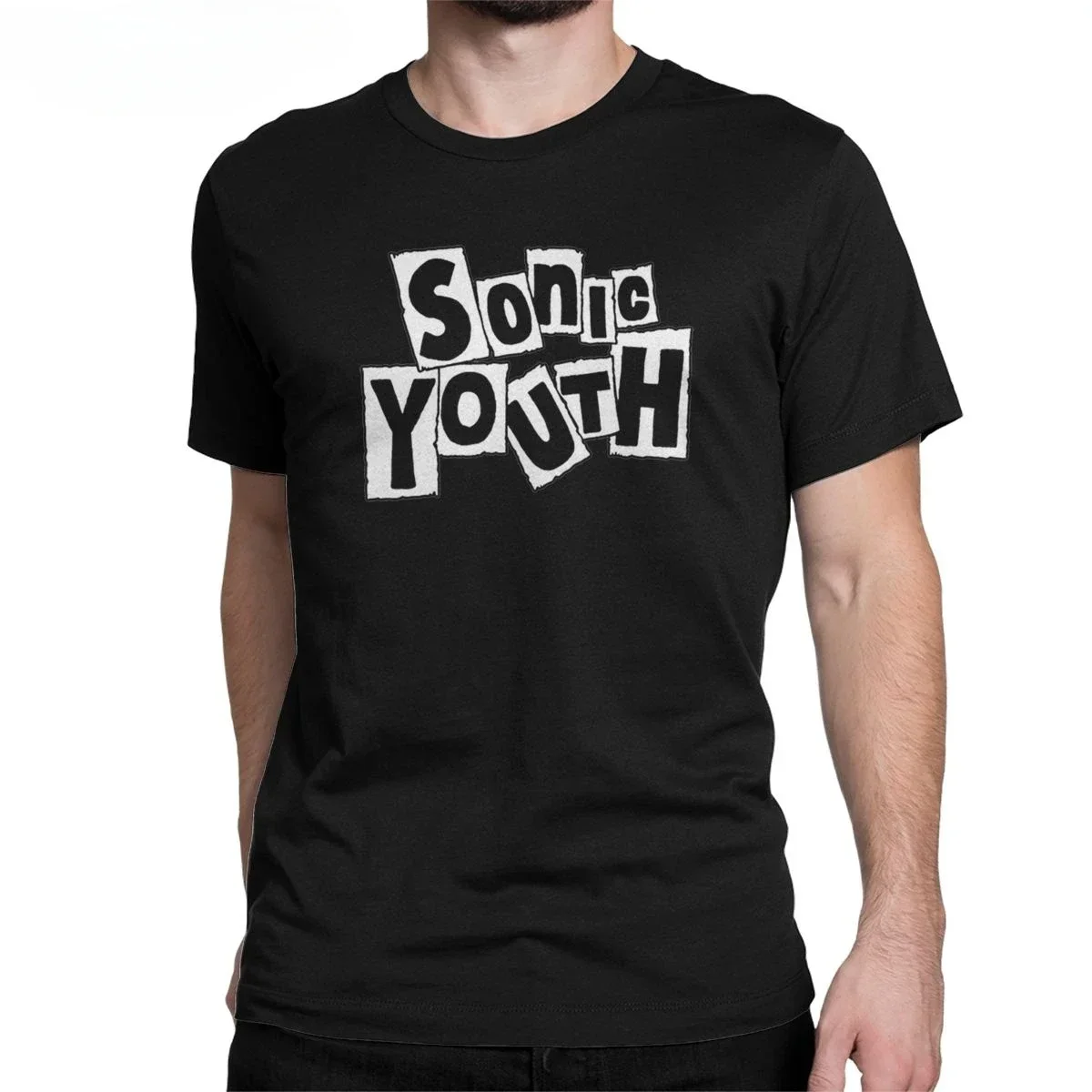 thumbnail image 1 of Camisetas para hombre, pareja, banda musical Sonic Youth, humor, camisetas de algodón, camiseta de manga corta, cuello redondo, ropa, regalo, 1 of 4