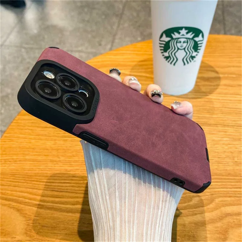 thumbnail image 1 of Funda protectora para cámara a prueba de golpes para iPhone 14 Pro Max 15 13 12 11 16 Pro X XR XS 7 8 Funda de cuero suave mate, 1 of 5