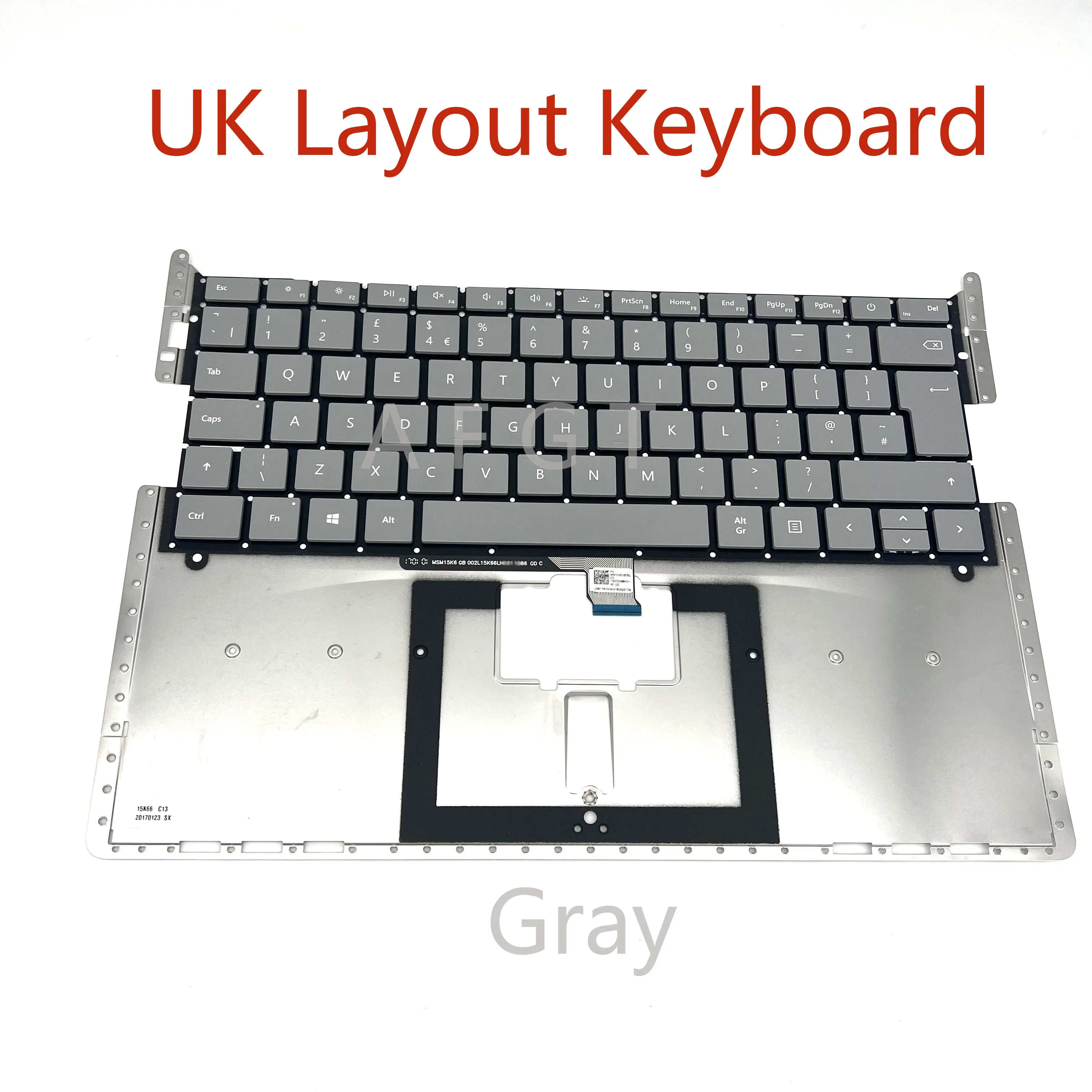Original Keyboard For Microsoft Surface Laptop 1 2 Notebook Keyboard 13.5inch 1769 1782 Gray UK US Layout New