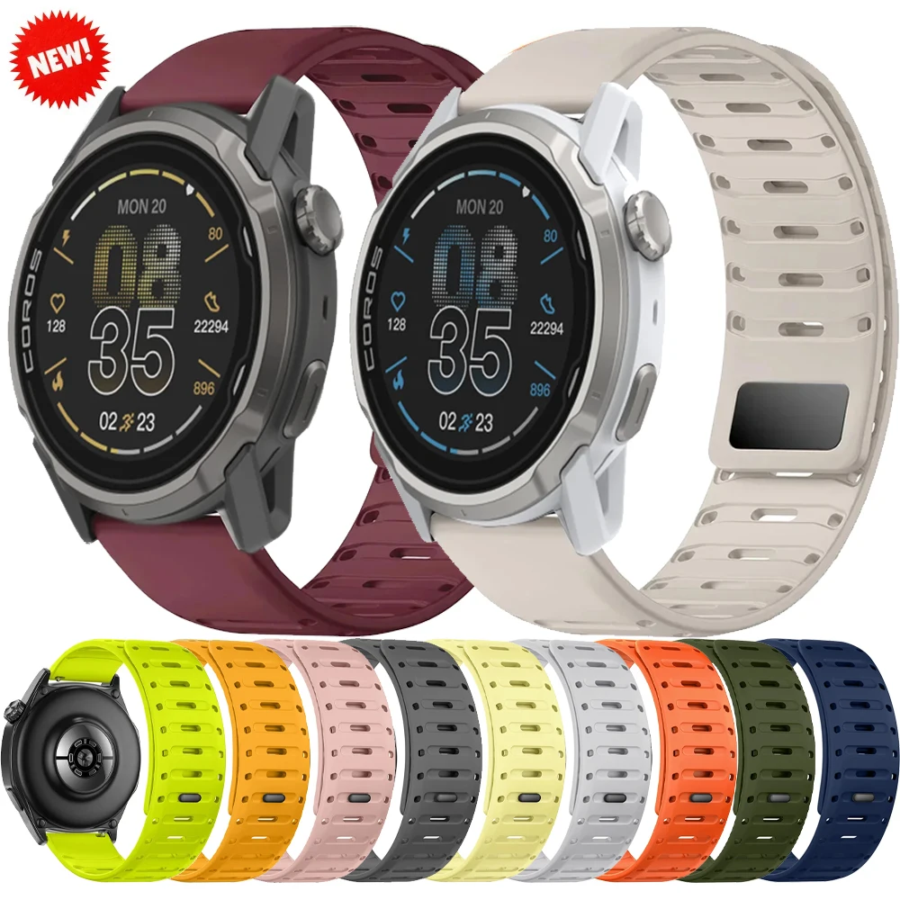 Enhanced Breathable Silicone Strap with Magnetic Buckle - 22mm