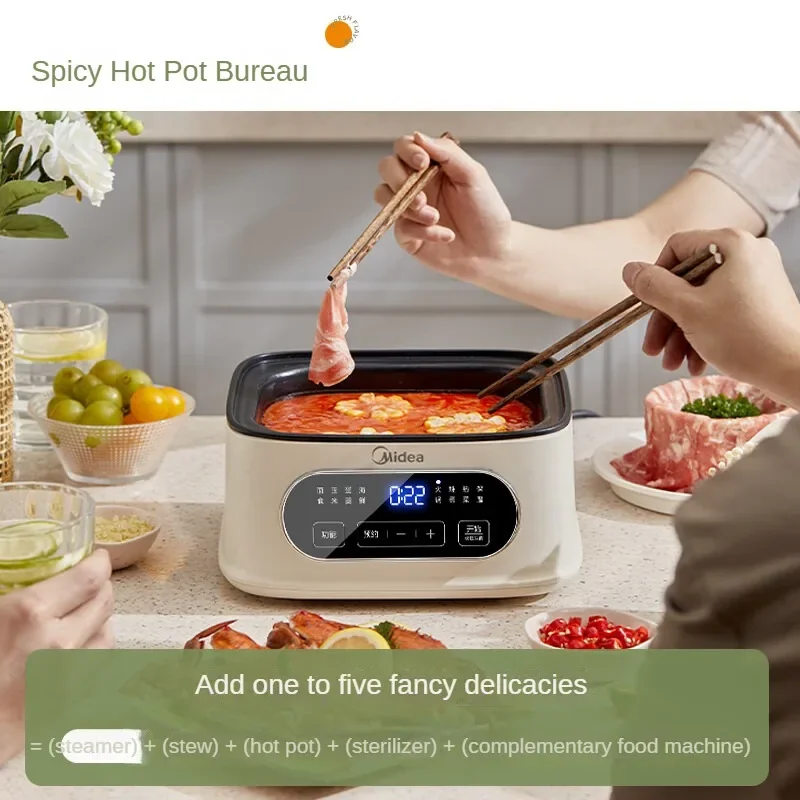 Midea Electric Steamer Stainless Steel Steamer Household Three-layer Integrated Electric Boiler Stew Fryer