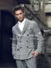 Classsic Houndstooth Business Suits Men Double Breasted Smart Casual Prom Blazers Customized Formal Party Groom Tuxedos 2 Pieces 4
