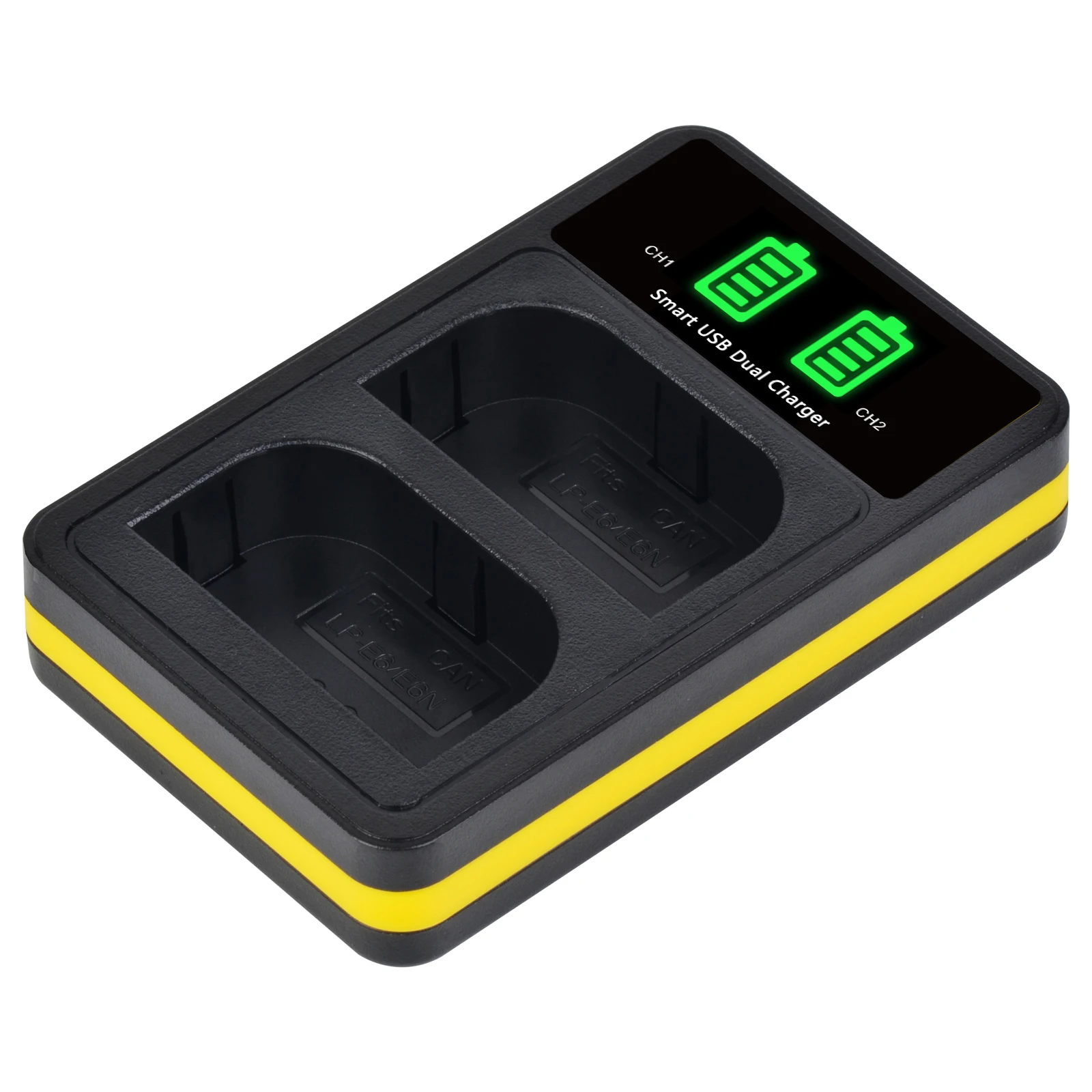 LP-E6 LPE6 LP-E6N Battery Charger For Canon EOS 5D Mark II III IV, EOS 5DS, 5DS R, 6D LCD Dual Charger Type C battery charger