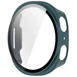 Premium Protective PC Case Cover with Screen Protector Glass for Watch8 9 44mm (Green)
