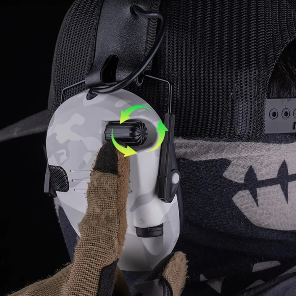 Shooting Training Headset Hunting Ear Protection Earmuffs Headphone Noise Reduction Knob Adjustment Hunting Airsoft