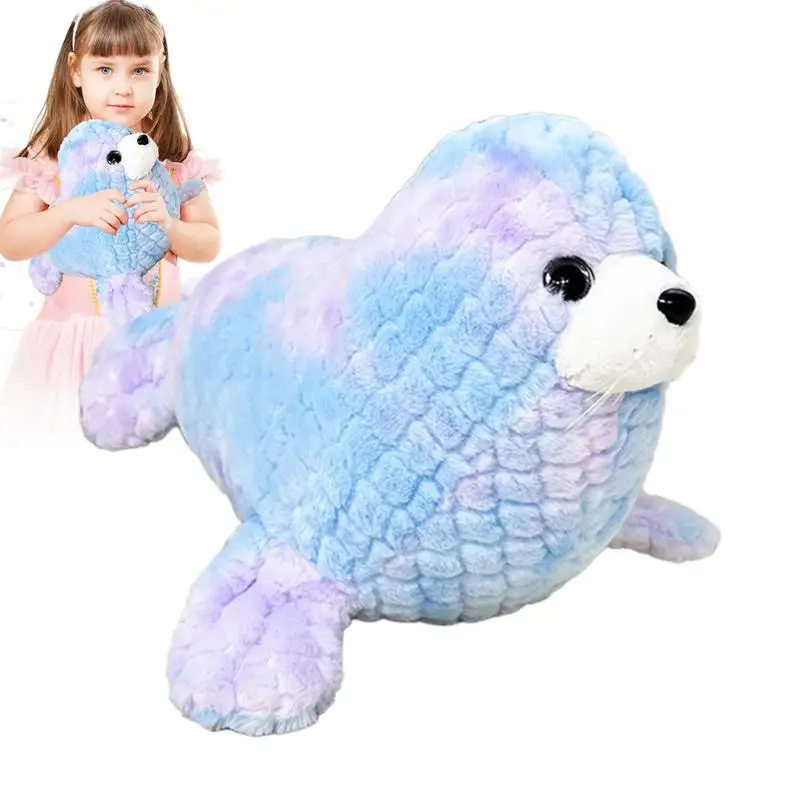 Sea Animal Stuffed Animals Seal Stuffed Animal Rainbow Color Soft Cuddly Animal Doll Decorative Plush Animal Toy For Bedroom 500pcs flower thank you stickers seal label 1inch color labels for small business sticker handmade decor gift sticker stationer