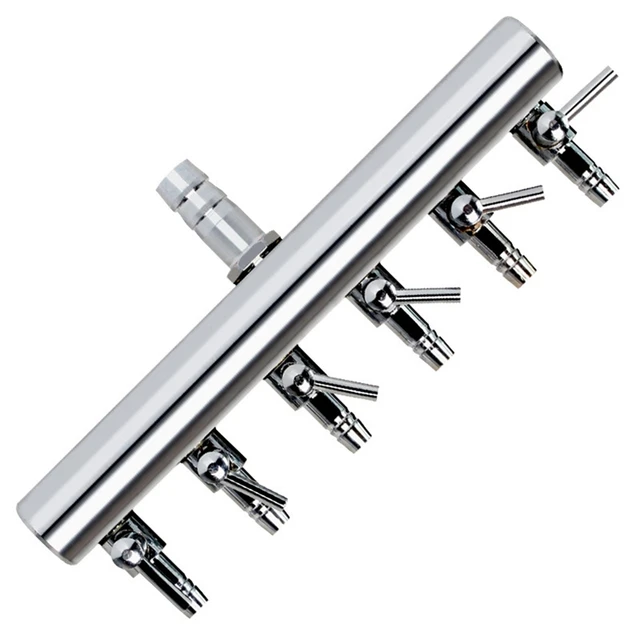 4/6/10 วิธีสแตนเลส Air Flow Splitter จําหน่ายปั๊มวาล์วสําหรับ Aquarium 1