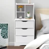 White Modern Style Nightstand Elegant Bedside Table Bedroom Furniture Cabinet With 3 Drawers 1