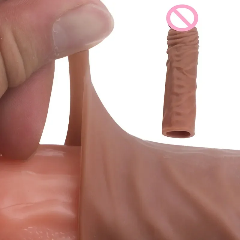 Silicone penis ring penis ring silicone penis rings Silicone Cock Ring Soft Realistic Penis Sleeve Extender Condom Penis Ring Delayed Ejaculation Dick Cover Case Cock Header