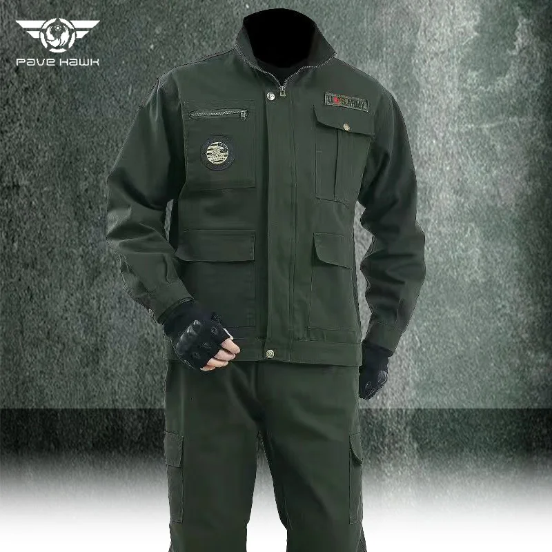 

Spring Autumn Cotton Tactical Jacket and Tactical Pants Men Abrasion Resistant Tear Resistant Overalls Set Multi-pocket Shirt