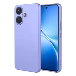 Smooth Silicone Case with Soft Skin - Like Texture and Microfiber Lining for Vivo V60 Lite (Purple)