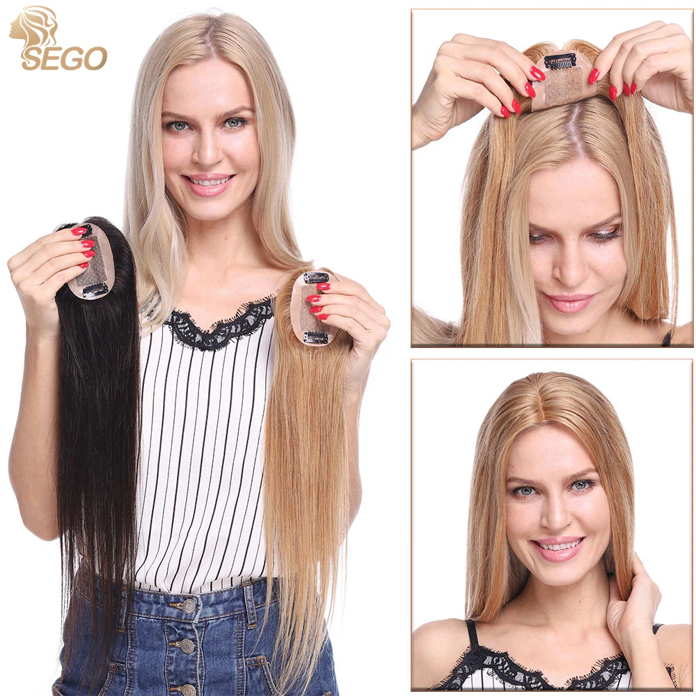 SEGO 6x9 veri capelli umani Toppers per le donne perdita di capelli