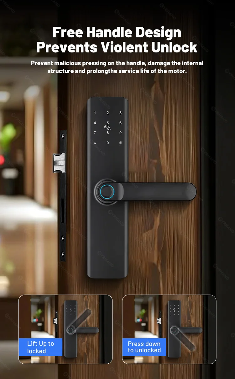 cerradura inteligente Unlock Fingerprint IC Card Password Mode Temporary Passwor