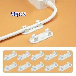 Adjustable Adhesive Cable Management Clips - Cord Holders for Home and Office Organization (50pcs)