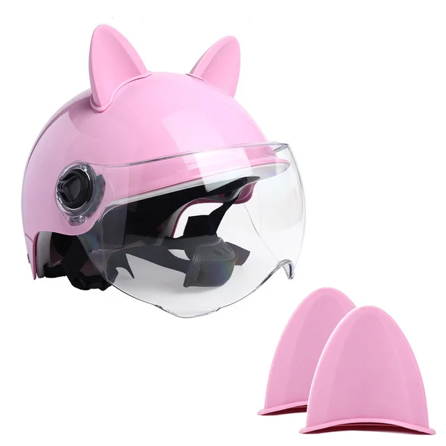 귀여운 고양이 귀 헬멧 장식 오토바이 전기 자동차 헬멧 스타일링 스티커