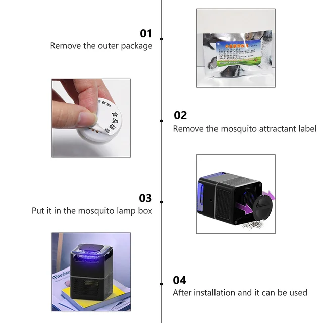 1 Beállított 5 Doboz Szúnyog Vonzó, Biztonságos, Tartós Finom Fénygyilkos Segítő Lámpa Alkatrészek Szúnyogcsalád Ügynök - Image 3