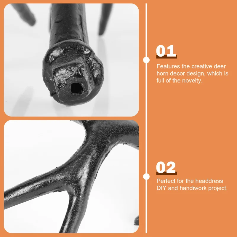 Description Picture 2 of item1pair Christmas Reindeer Antlers Simulation Deer Horn Handcraft Cosplay Headband Horn Artificial DIY Accessory New Party Props