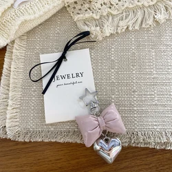 Elegant Heart Bow Lanyard Wrist Strap Keychain and Backpack Accessory Gift (A1)