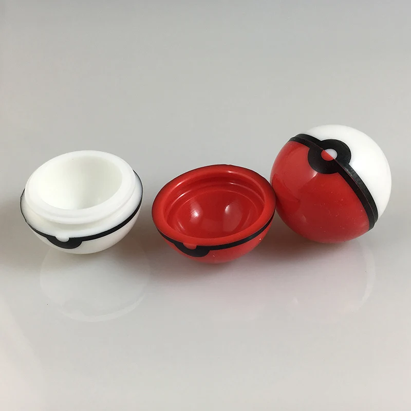 3packs 5ml Poke Ball Silicone Jar Box Container Face Cream/Lotion/Cosmetic Travel Container Makeup Sample Bottle Wax Oil Storage silicone storage jar