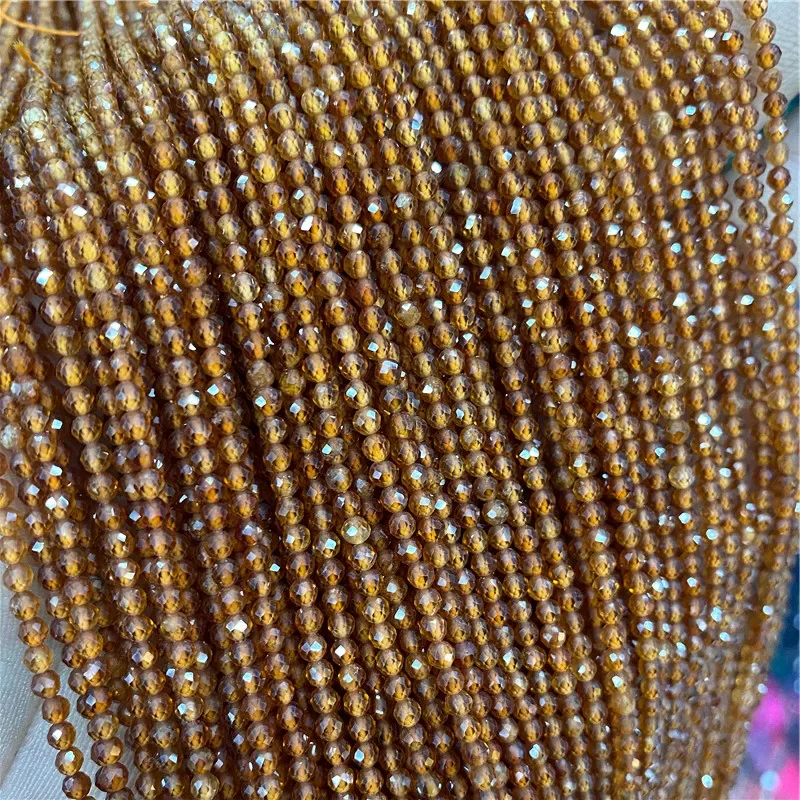 2 3 4 MM Cuentas de piedra naranja amarilla natural Pequeñas cuentas de ágata de cristal facetadas Jaspe Cuarzo Espaciador para hacer joyas 15"