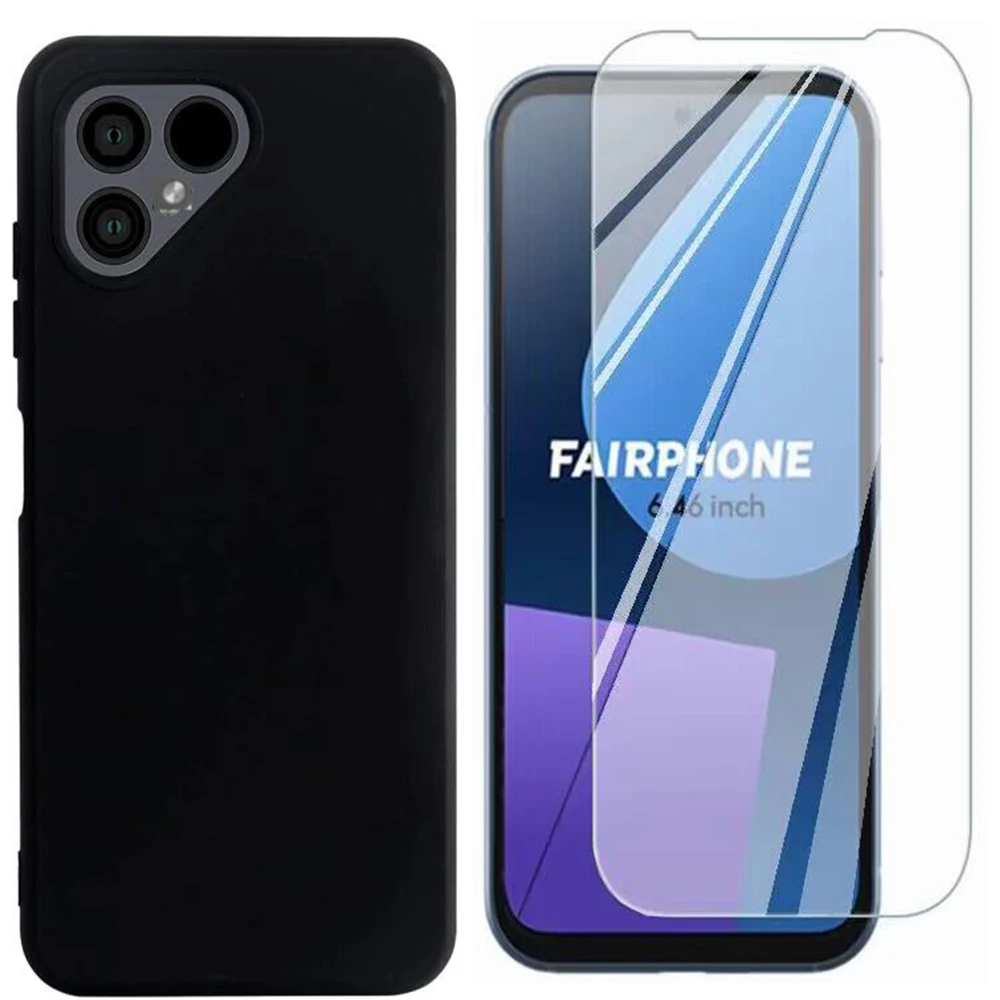 Custodia 2 In 1 + Vetro Temperato Su Per Fairphone 5 Case Screen Protector Glass Per Fairphone 5 2.5D Glass