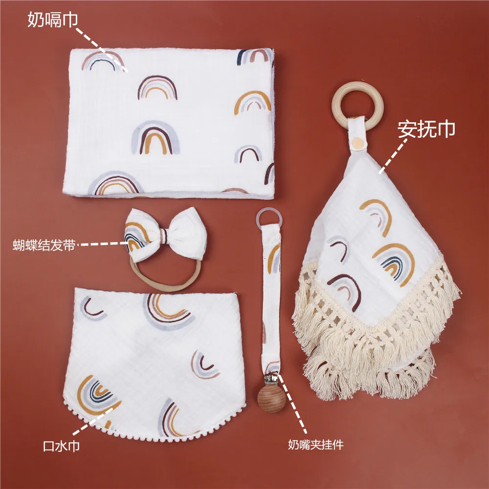 5 / Muslin Cotton Baby Bibs Burp Baby Teether ü   κ ÷ζ Ʈ Ÿ Ÿ  ġ ư ݴٳ