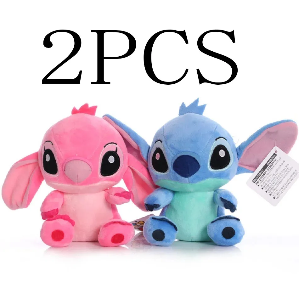 

2PCS Stitch Cartoon Blue Pink Stitch Plush Doll Animation Toy Lilo & Stitch Kawaii 20cm Angel Stitch Plush Stuffed Toy Childr