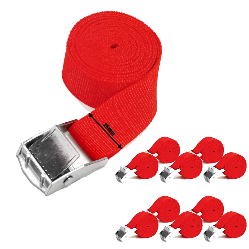 10pcs 2M Zinc Alloy Pressure Buckle Pallet Cargo Straps Luggage Fixed Car Fixed Tightener Tensioner Straps Ratchet Tie-Down Belt cargo straps cargo tie down strap tie down straps lashing strap strapping tensioner