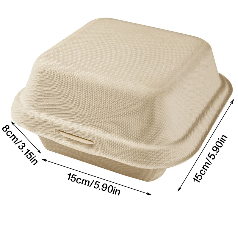 5-10Pcs Disposable Bento Box Fruit Salad Hamburger Box Pulp Cake Portable Lunch Baking Cake Packaging Food Container