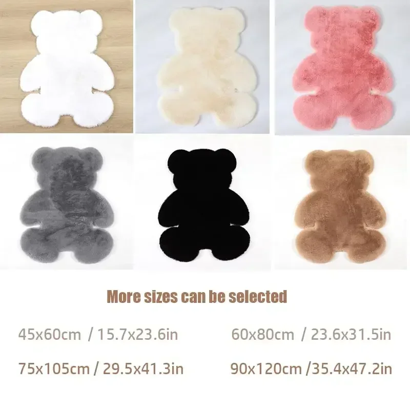 Cute Children Room's Rugs Rabbit Bear Bedroom Furry Floor Mat Kawaii Washable Thermal Carpet For Baby Entrance Kids Door Mats floor mat