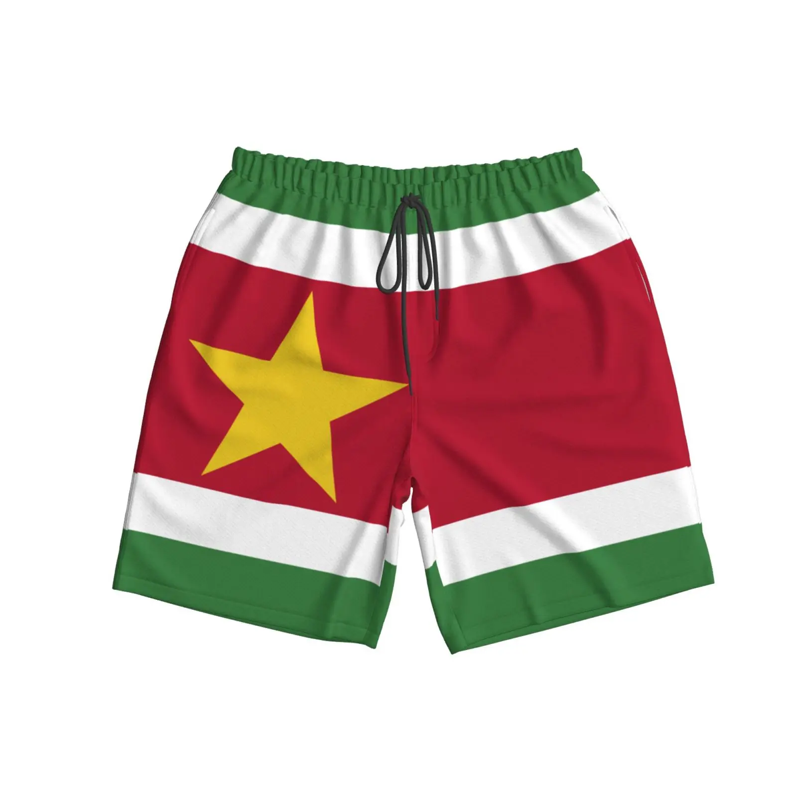 Men's Suriname Flag Beach Pants Shorts Surfing M-2XL Polyester Swimwear Running 4