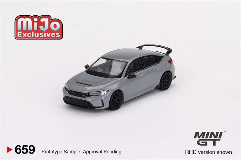 미니 GT 미조 익스클루시브 다이캐스트 모델 자동차, 1:64 시빅 타입 R 소닉 그레이 펄 2023 