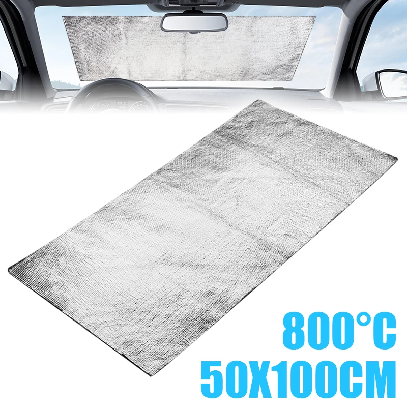 

50x100cm Thermal Exhaust Tape Air Intake Heat Insulation Shield Wrap Reflective Heat Barrier Car Insulation Protective Film