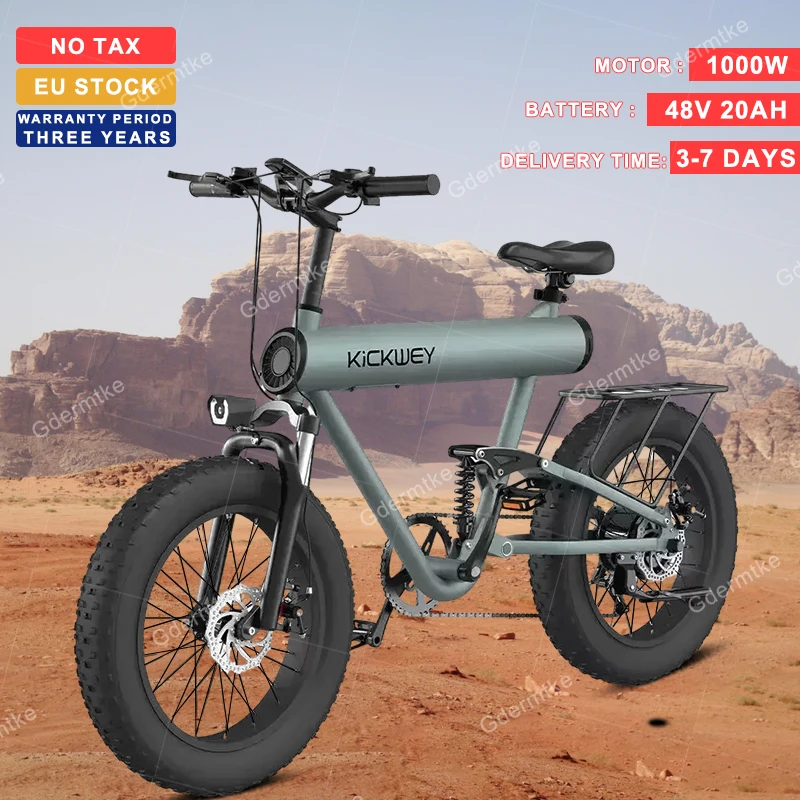 K20 Plus Bici Elettrica 1000W Motore 48 V20Ah Batteria Rimovibile Ebike 20 Pollici Fat Tire Bike Mountain City Commuter Bicicletta Elettrica