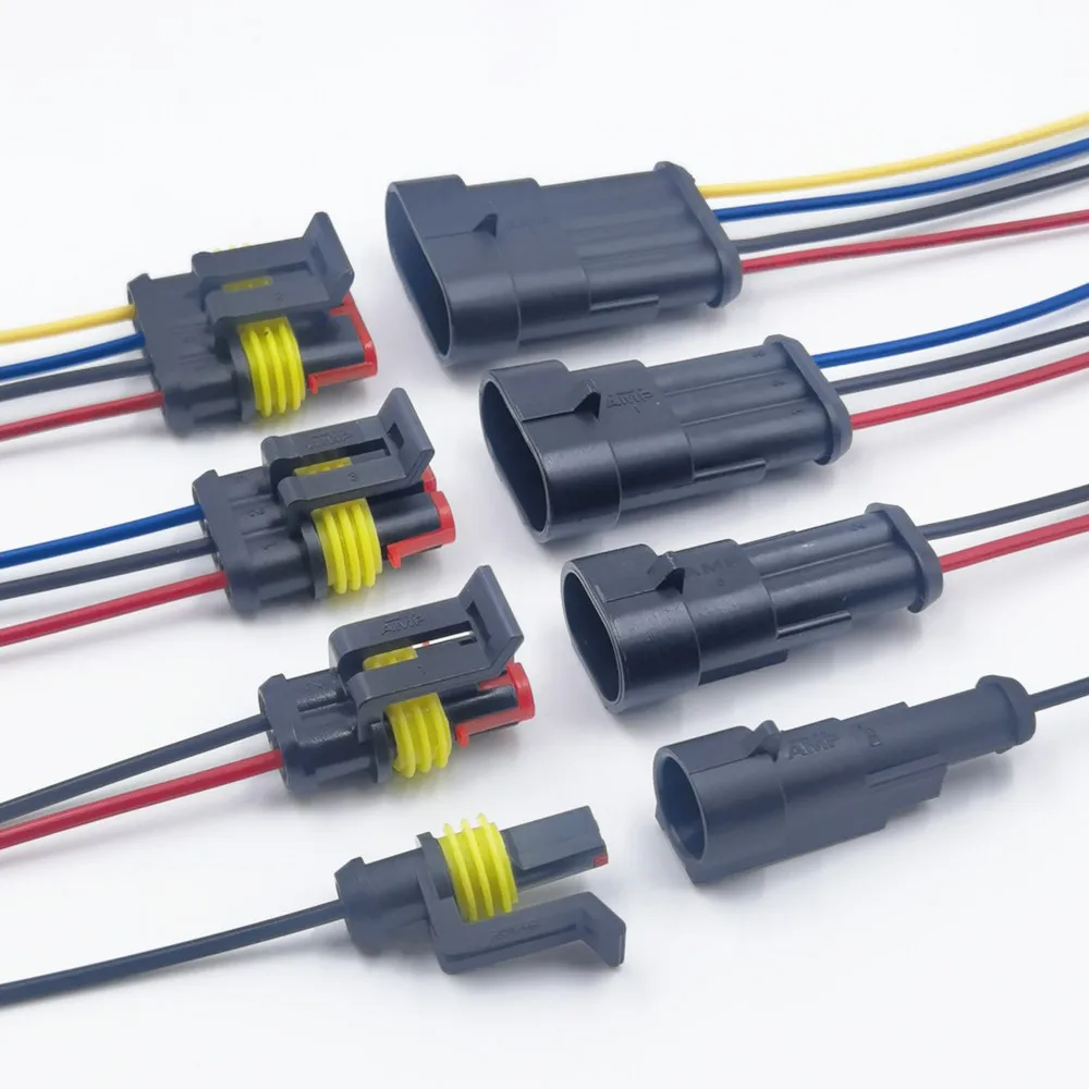1PCS กันน้ํา Connector 1/2/3/4Pin Wire Terminal Quick Connect ชุดสายไฟ, เหมาะสําหรับรถยนต์และเรือ 1