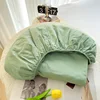 100% Cotton Soft Fitted Sheets with Elastic Bands and Pillowcase Non Slip Adjustable Mattress Cover for Single Double King Queen 1