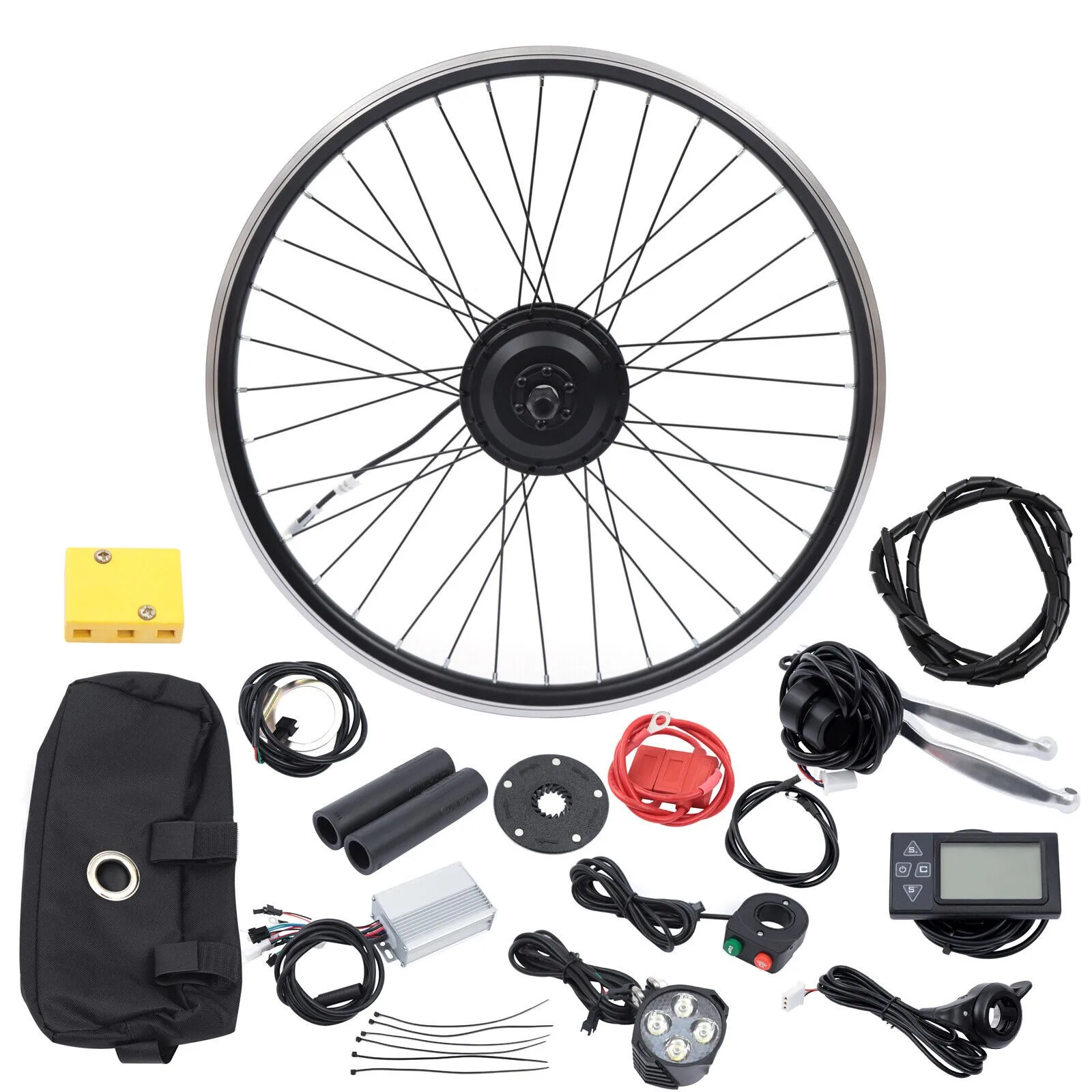 

Electric Bike Conversion Kit with LED Display Controller Front Wheel Hub Powerful E-Bike PAS Brake 26 " 36V 350W