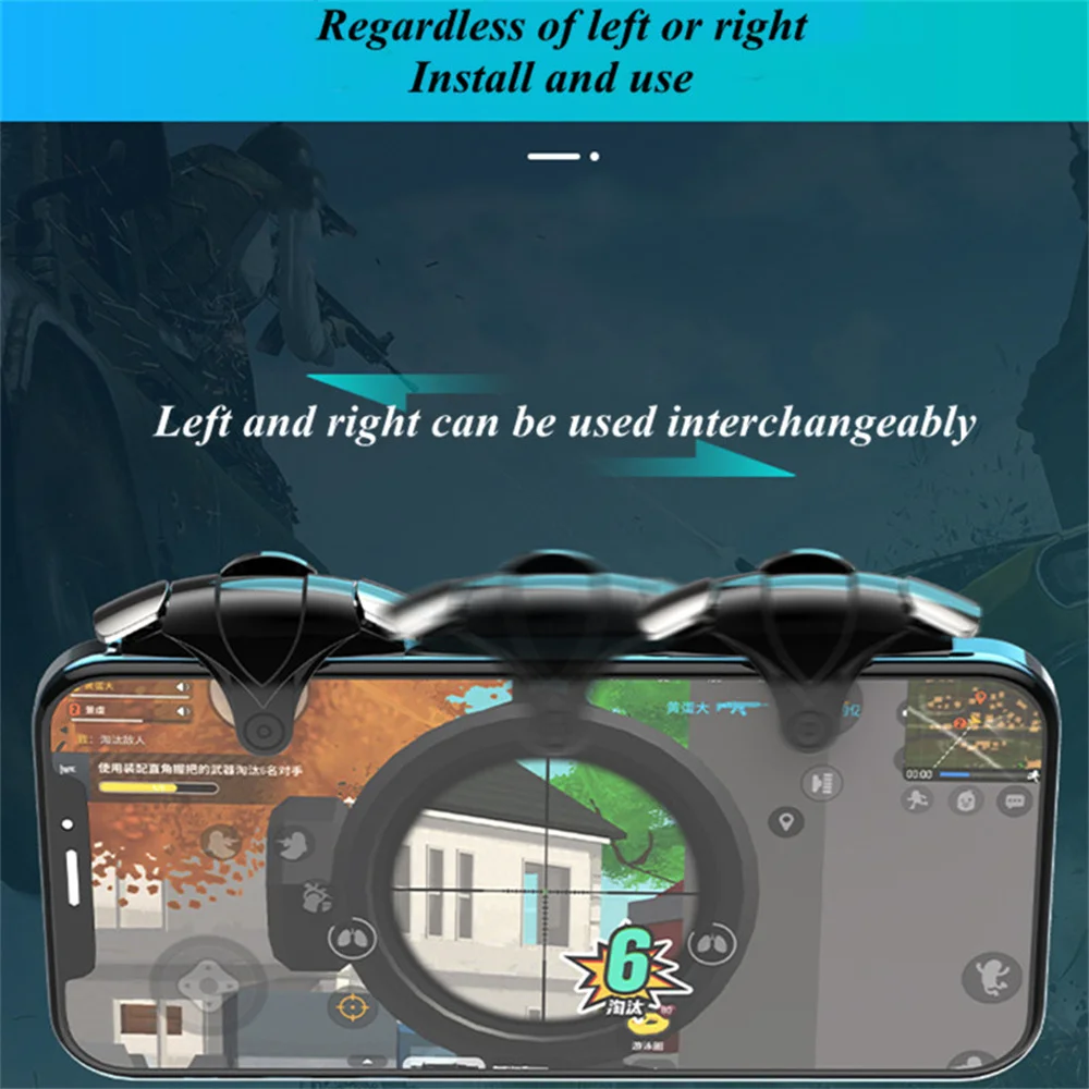 휴대폰 게임 트리거 게임 PUBG 슈터 조이스틱 게임 패드 슈팅, ABS 조준 키 단추, L1 R1 컨트롤러, IOS 안드로이드용