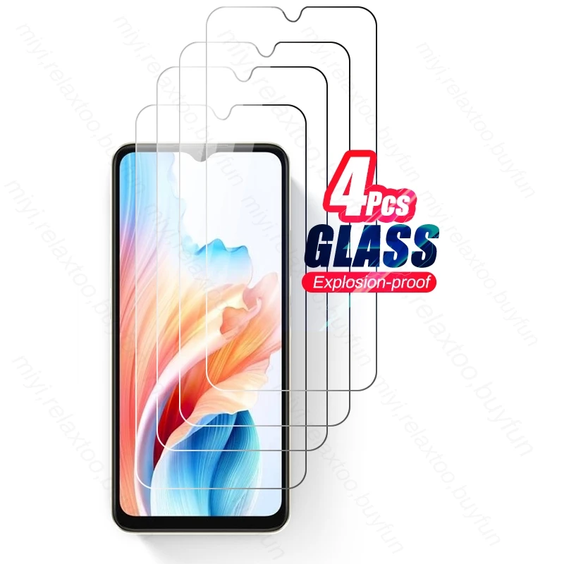 

4PCS Full Cover Protective Glass For Oppo A38 4G A 38 2023 CPH2579 6.56" Phone Screen Protector Explosion-Proof HD Tempered Film