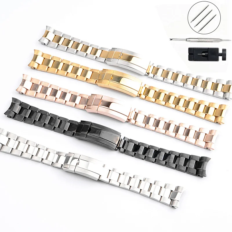 

Watch Bracelet For Rolex SUBMARINER DAYTONA SUP GMT Men Fine-Tuning Pull Button Clasp Strap Stainless Steel 20mm 21mm Watch Band