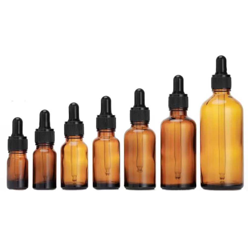 

5ml-100ml Refillable Empty Amber color Essential oil Aromatherapy Liquid glass Pipette Dropper Bottle