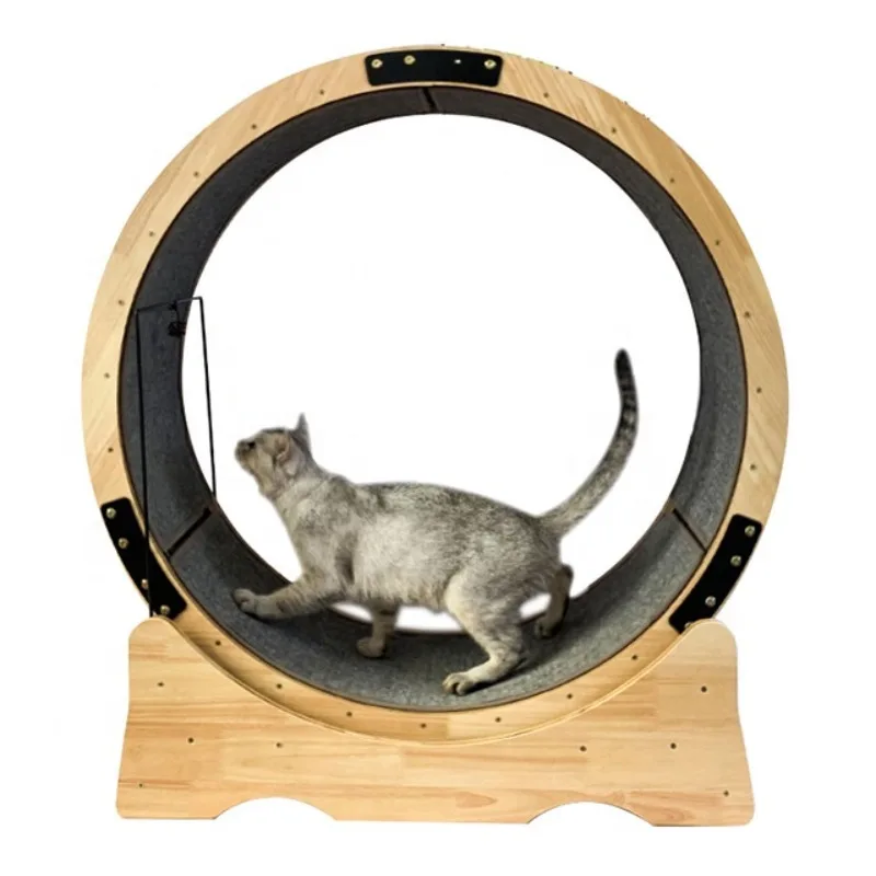 

High Quality Wood Cat Treadmill Cat Wheel Toy Indoor Cat Exercise Weight Loss Products Long Distance Running Cat Supplies