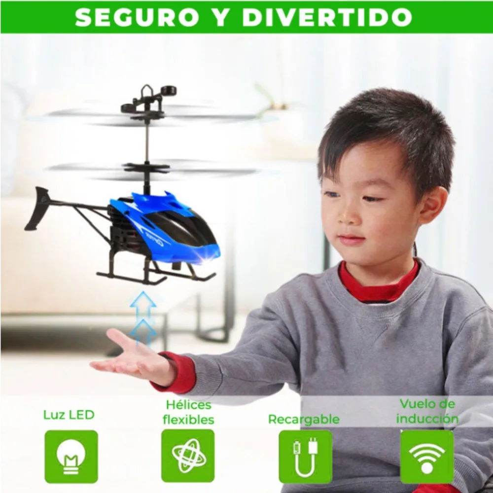 Juguete Dron Helicóptero con Sensor de Control Recargable