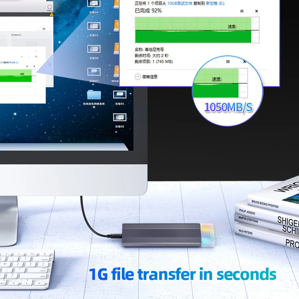 M.2 NVMe SATA SSD 어댑터 2230/2242/2260/2280 SSD용 알루미늄 합금 RGB SSD 박스